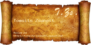 Tomsits Zsanett névjegykártya