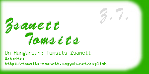 zsanett tomsits business card